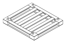 Palet de 4 puntos de entrada encajable